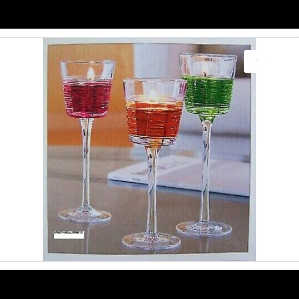 PartyLite Clear Lines Stemmed Trio